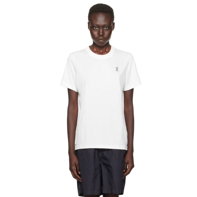 On White Pace-T Short Sleeve Sport Top (ref 1bf7)
