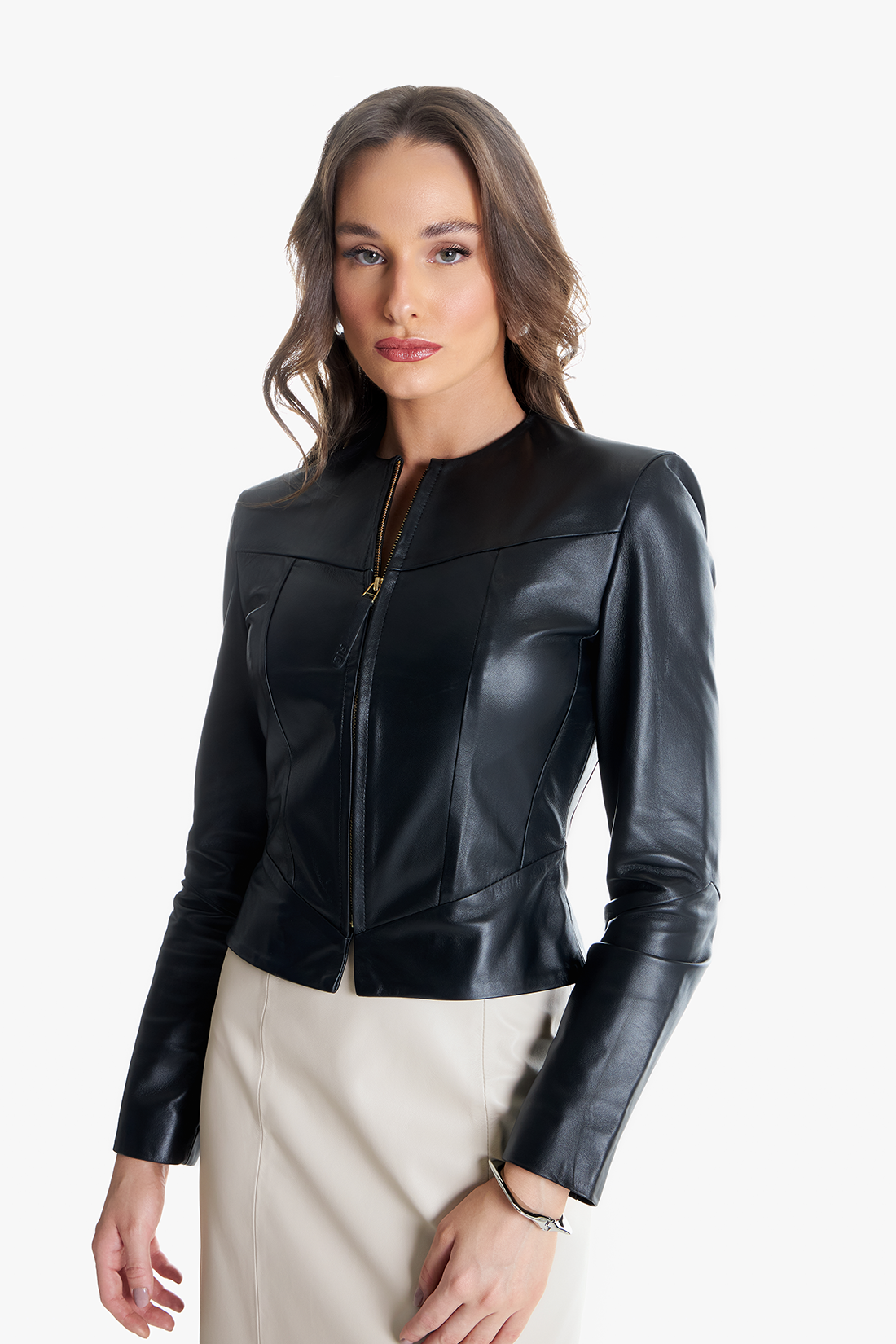 Jaqueta de Couro Legítimo  Harper Preto