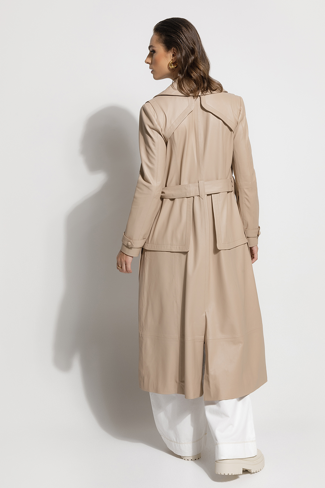 Casaco Trench de couro Clover