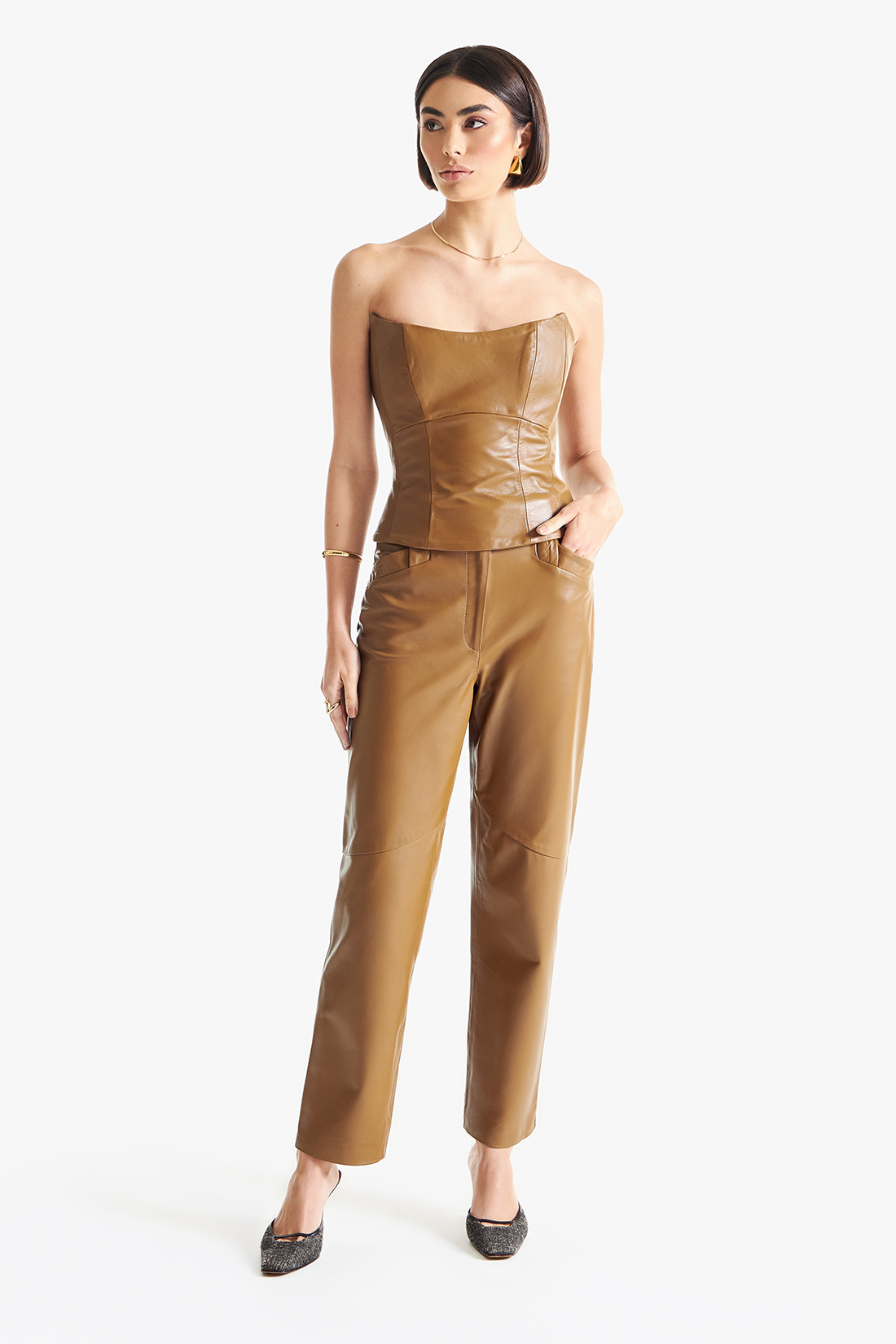 Calça de Couro Legítimo Briana Citrino