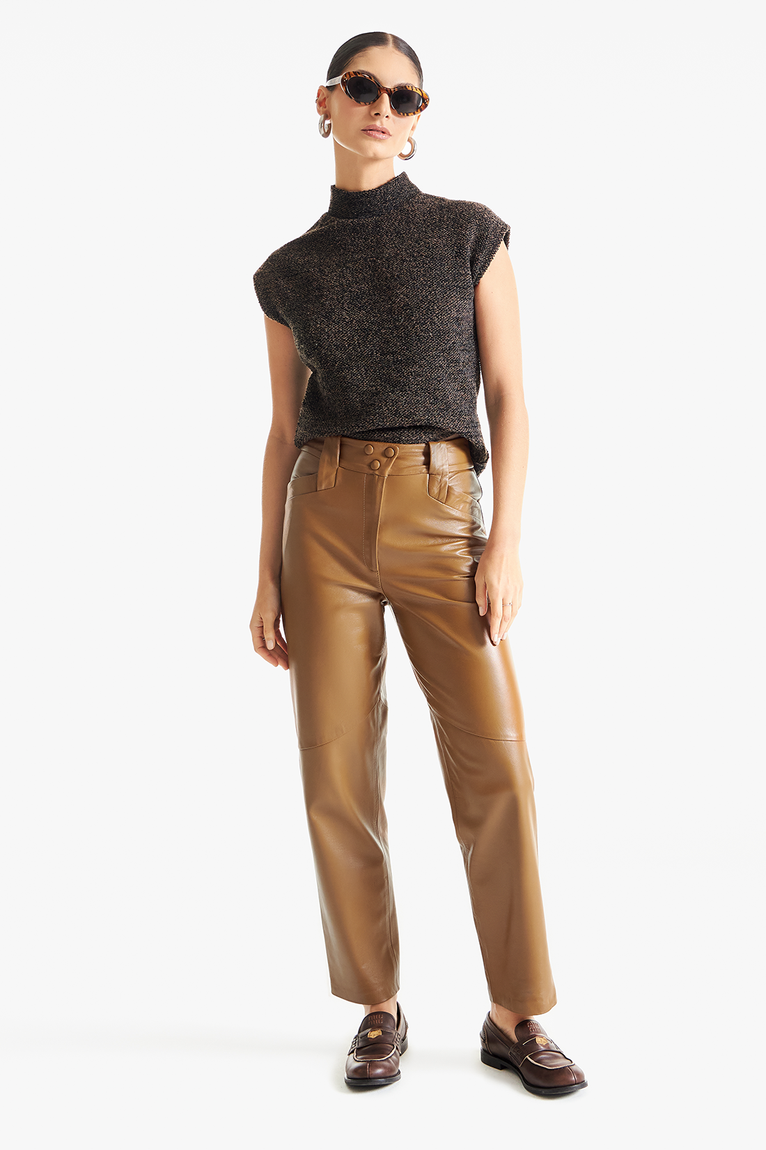 Calça de Couro Legítimo Briana Citrino