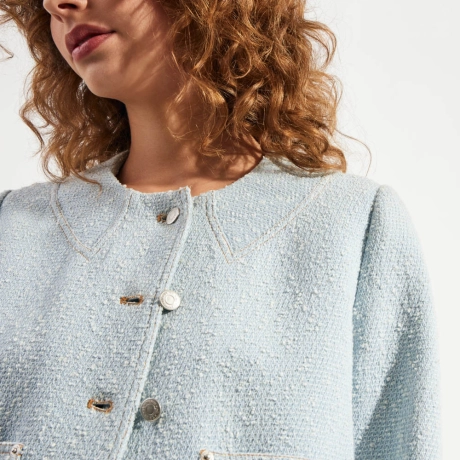 Casaco Bouclé Denim Kimber (ref 21d0) Casaco Bouclé Denim Kimber (ref 21d0)