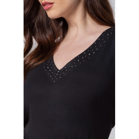 Top Black com Swa Diamond (ref 22ca) Top Black com Swa Diamond (ref 22ca)