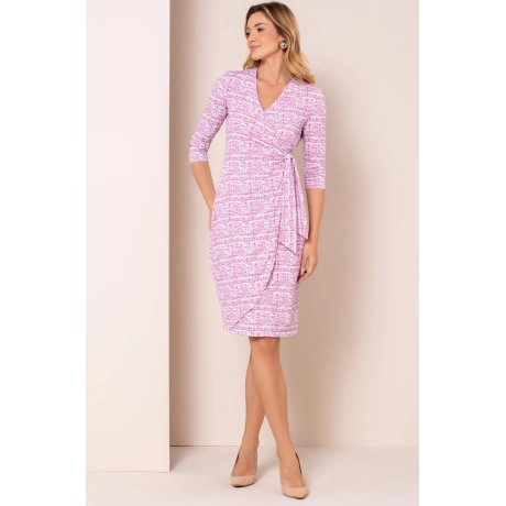 Vestido Wrap Tweed Rosa (ref 5518) Vestido Wrap Tweed Rosa (ref 5518)