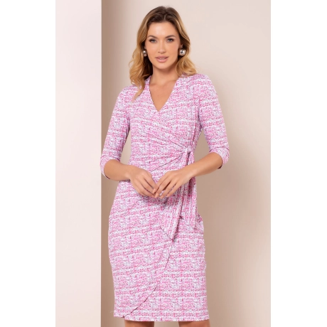 Vestido Wrap Tweed Rosa (ref 5518) Vestido Wrap Tweed Rosa (ref 5518)